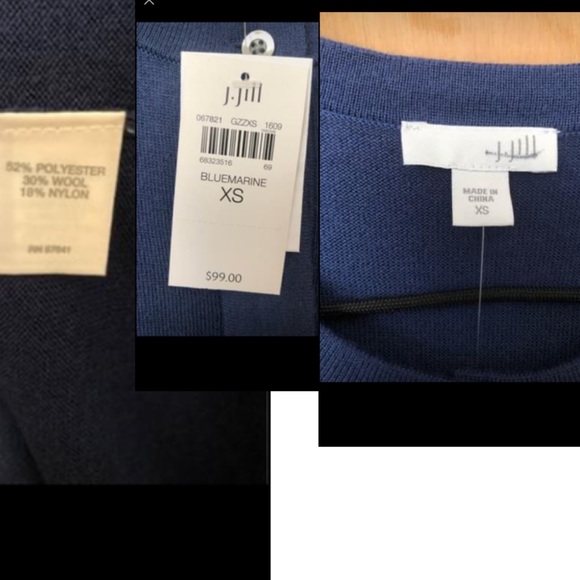 New J. Jill long sweater cardigan blue tunic top wool XS - Picture 4 of 5